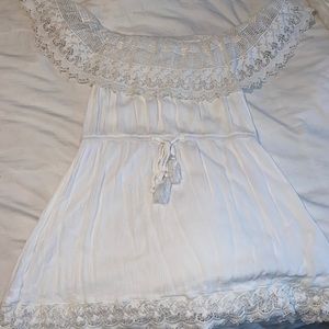 White off shoulder maxi dress